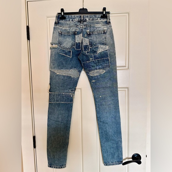 YSL Saint Laurent Paris Patch Design Skinny Jeans 27 New with Tag - Picture 4 of 9